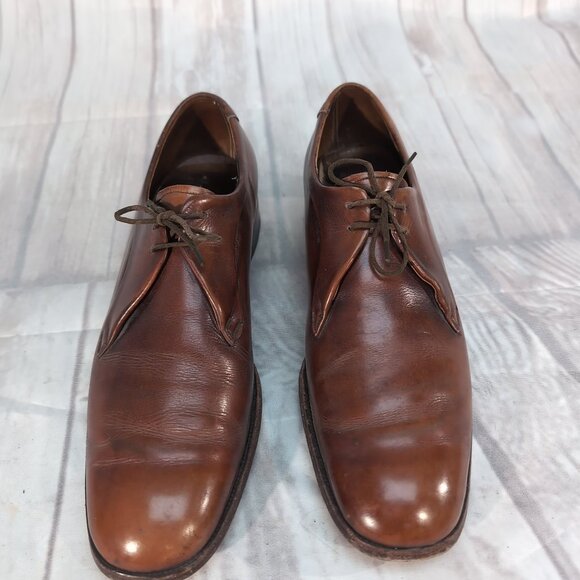 Barker Leather Derby Shoes Men’s 10.5 Brown Made in England Dress Oxfords - Picture 2 of 11